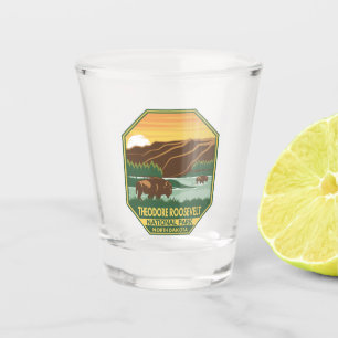 Verre A Shot Théodore Roosevelt Parc national Bison Retro