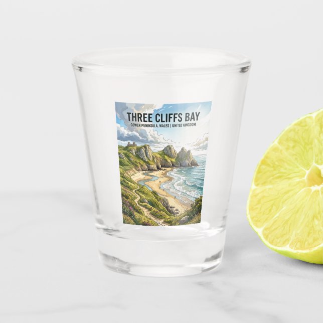 Verre A Shot Three Cliffs Bay Royaume-Uni (Devant)