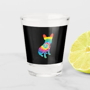 Verre A Shot Tie Dye Hippie Cadeau Français Bulldog Pour Amoure
