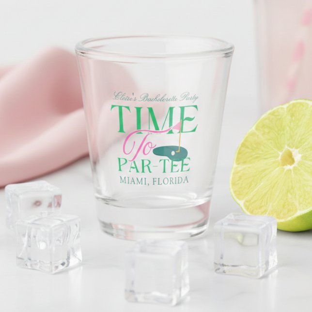Verre A Shot Time to Par-Tee Golf Bachelorette (Time to Par-Tee Golf Bachelorette Shot Glass)