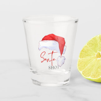 Verre A Shot Tir de Santa avec chapeau de Santa et pompon