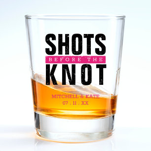 Verre A Shot Tirs avant le nœud Rose Fête de Bachelorette