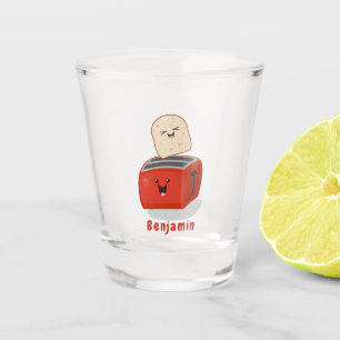 Verre A Shot Toast de Cute kawaii et dessin animé de grille-pai