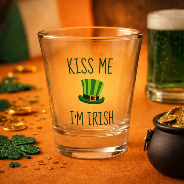 Verre A Shot Top Hat irlandais Kiss Me (Créateur téléchargé)
