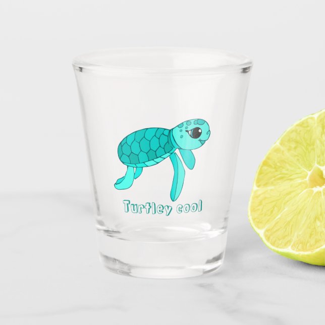 Verre A Shot Tortue de mer cool de Turtley (Devant)
