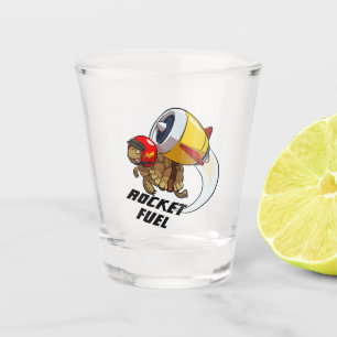 Verre A Shot Tortue drôle carburant de fusée volant jet dessin
