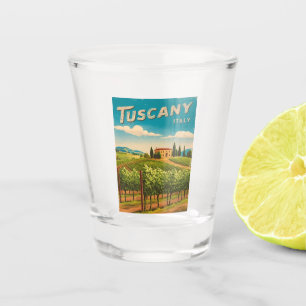 Verre A Shot Toscane Vintage voyage Italie Retro Pittoresque