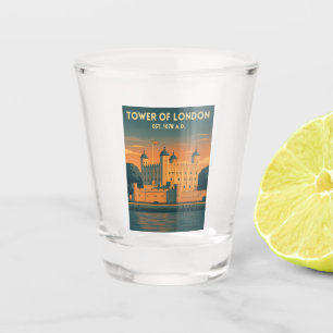 Verre A Shot Tour vintage de la Tour de Londres au Royaume-Uni