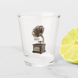 Verre A Shot Tourne-disque dessin animé