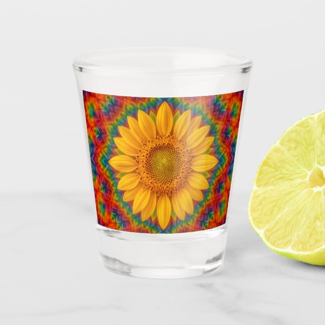 Verre A Shot Tournesol Kaléidoscope  (Devant)