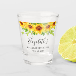 Verre A Shot Tournesol Vert Floral Bachelorette Party