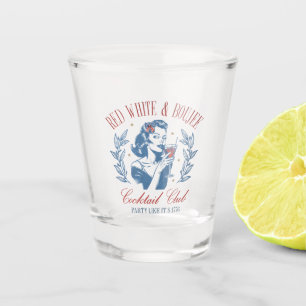 Verre A Shot Tout American Red White et Boujee