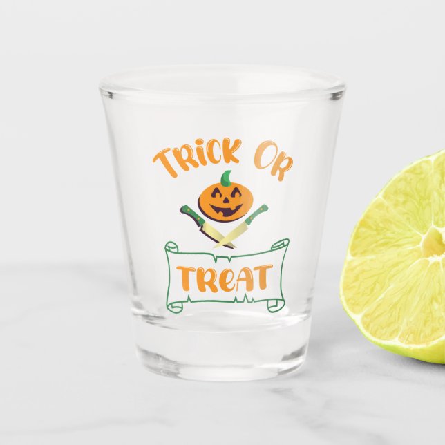 Verre A Shot Tracer ou traiter les os croisés Halloween visage  (Devant)