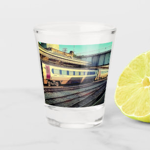 Verre A Shot Train beige et marron