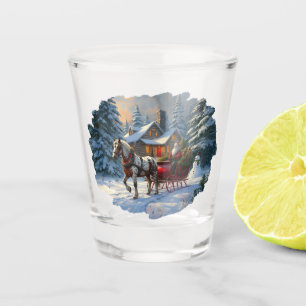 Verre A Shot Traîneau à un cheval de Noël de Santa