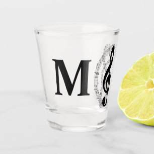 Verre A Shot treble clef musique note musicien monogramme