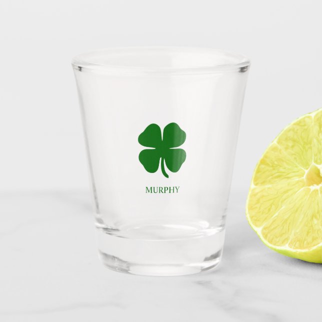 Verre A Shot Trèfle Vert Personnalisé (Devant)