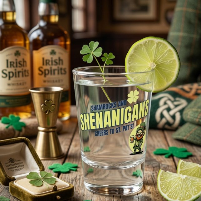 Verre A Shot Trèfles et Farces Saint-Patrick (Créateur téléchargé)