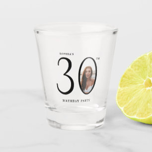 Verre A Shot Trente photo minimale 30e anniversaire