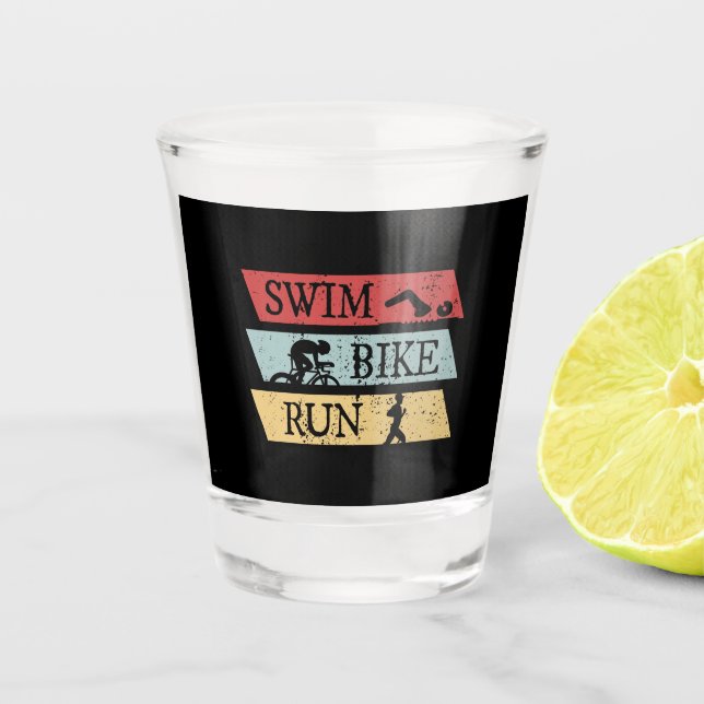 Verre A Shot Triathlon - Nager Vélo Courir (Devant)