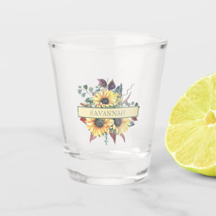 Verre A Shot Tribu nuptiale de tournesol rustique