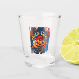 Verre A Shot Trick ou traitement - Jack-o'-lanterne avec Rose r