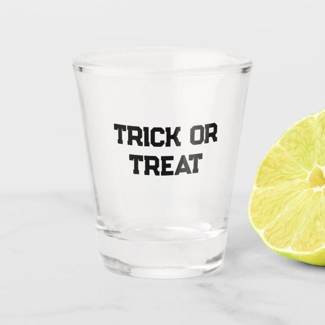 Verre A Shot Trick ou. Traiter Halloween éffrayant noir simple  (Devant)