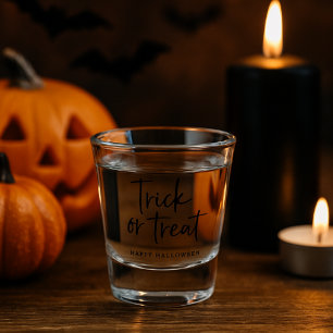 Verre A Shot Trick ou Treat Shot Glass Bonne fête d'Halloween