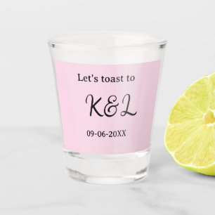 Verre A Shot Trinquons à l'annonce de mariage lettre rose