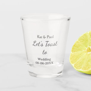 Verre A Shot Trinquons au mariage nom date couple simple