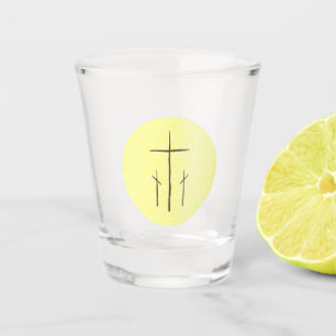 Verre A Shot Trois croix sur le Calvaire jaune