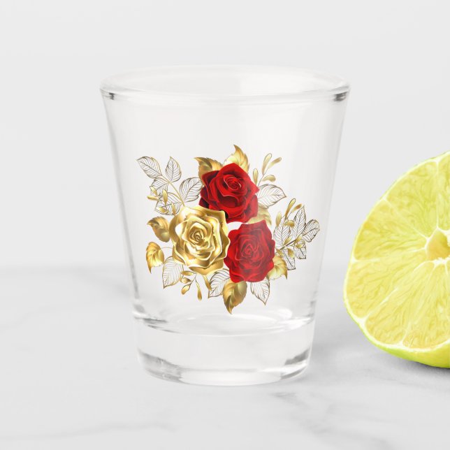 Verre A Shot Trois Roses de bijoux (Devant)