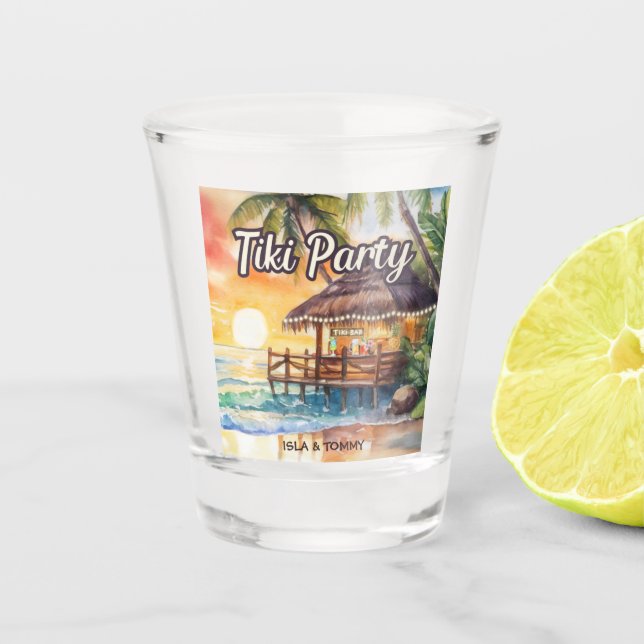 Verre A Shot Tropical Beach Tiki Bar Wedding shower (Devant)