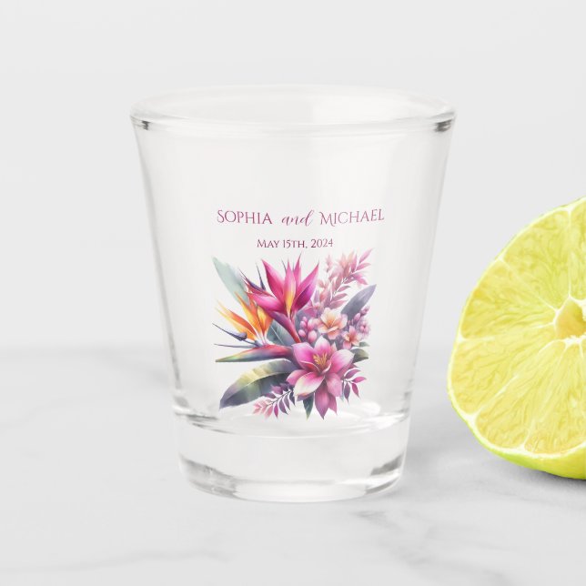 Verre A Shot Tropical Bliss-Mariage-Argent/Danses de tir- (Devant)