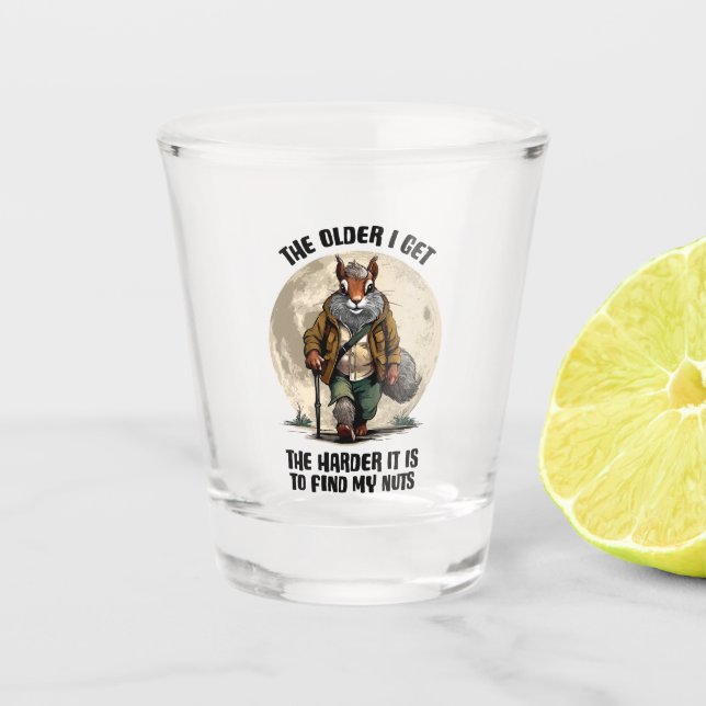 Verre A Shot Trouver mes noix - Écureuil drôle (Devant)