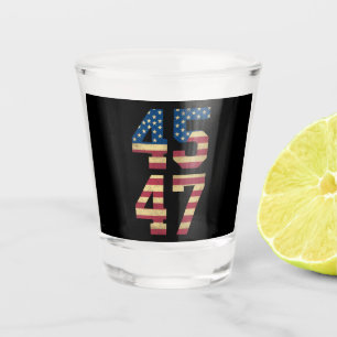 Verre A Shot Trump 2024 45 47 Drapeau Américain Rétro Vintage 4