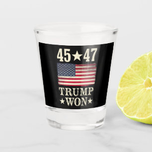 Verre A Shot Trump A Gagné 2024 45 47E Drapeau Du Président Usa