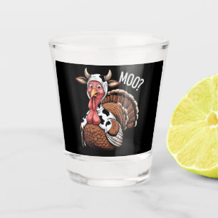 Verre A Shot Turquie Moo Drôle Thanksgiving