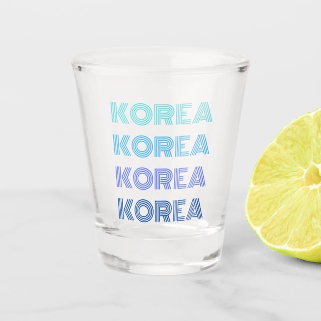 Verre A Shot Turquoise à la Corée bleue Soju (Devant)