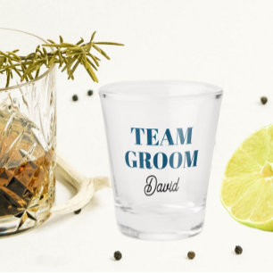 Verre A Shot Turquoise Blue Mariage Team Groom Personnalisé
