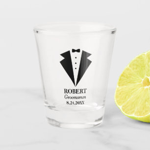 Verre A Shot Tuxedo personnalisé pour garçons d'honneur