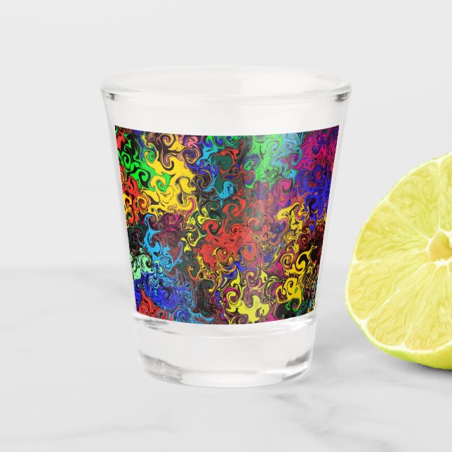 Verre A Shot Twirlers colorés Abstraits / (Devant)