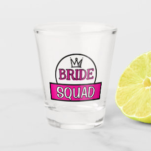 Verre A Shot Typographie amusante "Bride squad" texte personnal