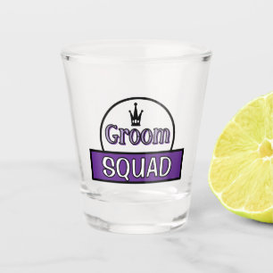 Verre A Shot Typographie amusante "Groom squad" texte personnal