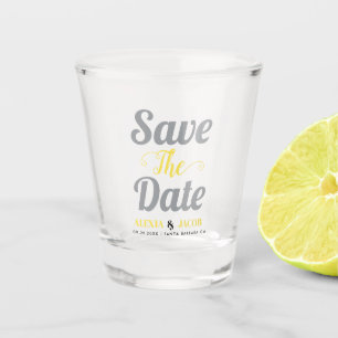 Verre A Shot Typographie et noms gris et jaunes Enregistrer la