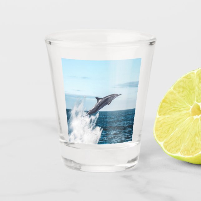Verre A Shot Un dauphin saute de l'océan (Devant)