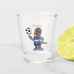 Verre A Shot Un dragon de Komodo amusant qui joue au dessin ani
