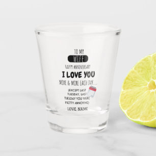 Verre A Shot Un mari drôle à l'Humour de femme Message sur l'an