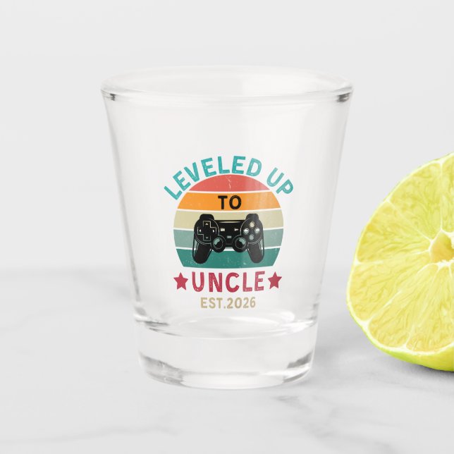 Verre A Shot Uncle Pregnancy Announcement Beer Glass EST 2026 (Devant)