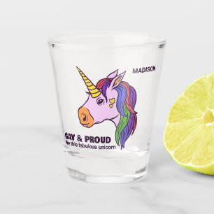 Verre A Shot Unicorne Gay Texte Personnalisé